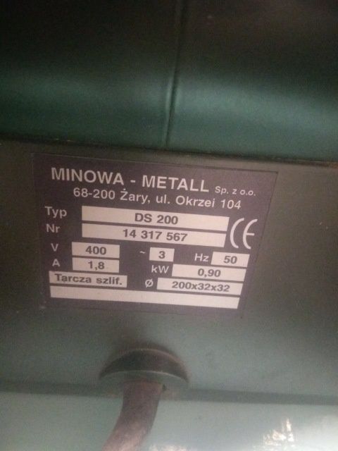 Szlifierka dwutarczowa 380v trójfazowa MINOWA DS 200 duza