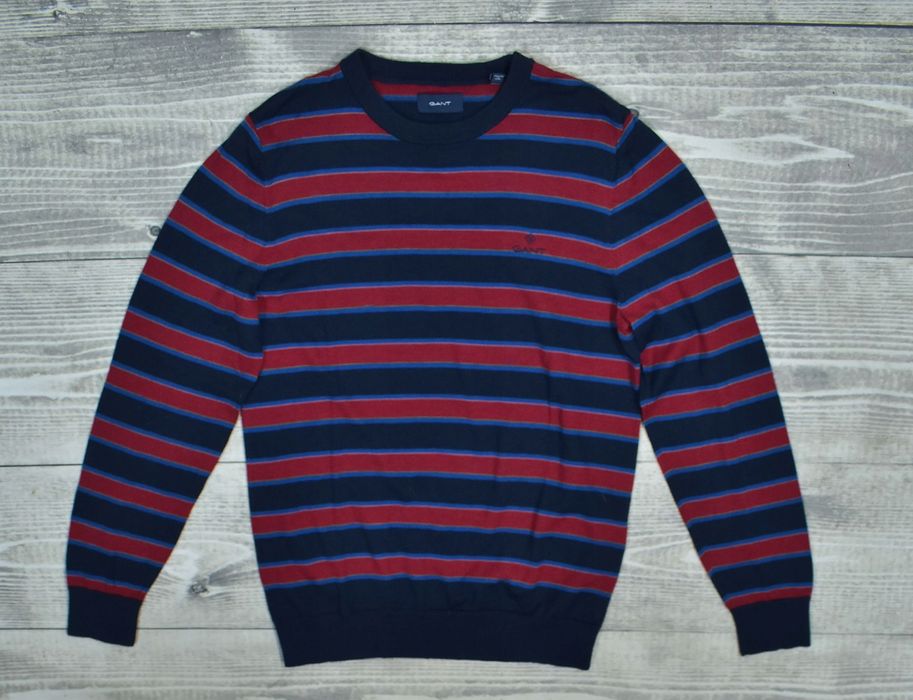 Gant Sweter Męski W Paski Z Wełny Merino M