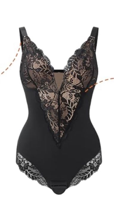 Body Wyszczuplające Modelujące Damskie Koronkowe XL