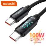 Кабель Toocki PD 100W Type-C -Type-C 1м з дисплеєм, швидкої зарядки
