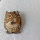 Pingente Broche Ouro 14k  ,escolpido concha ,trabalho filigrana