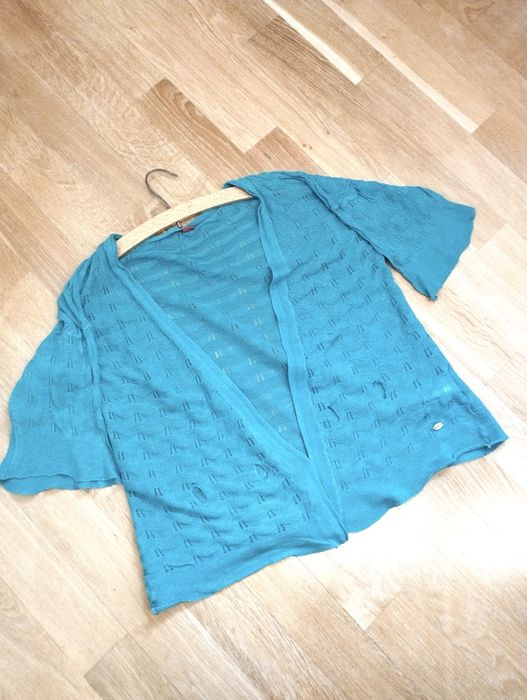 Lniana narzutka kobieca kardigan letni