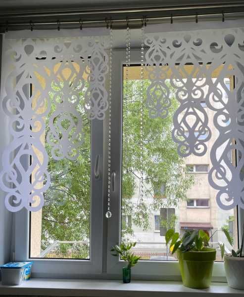 Firana panel ekranowy 60x100 cm żakard dekoracja okienna 2 sztuki