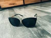 Modne czarne okulary damskie przeciwsłoneczne kocie oczy retro