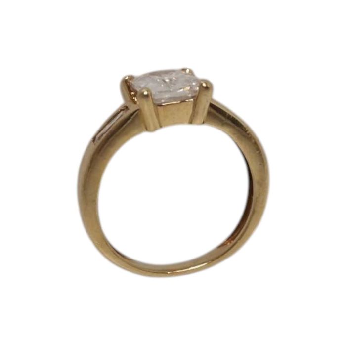 Śliczny pierścionek z dużym prostokątnym oczkiem 3,15 (G) / 585 / R. 9