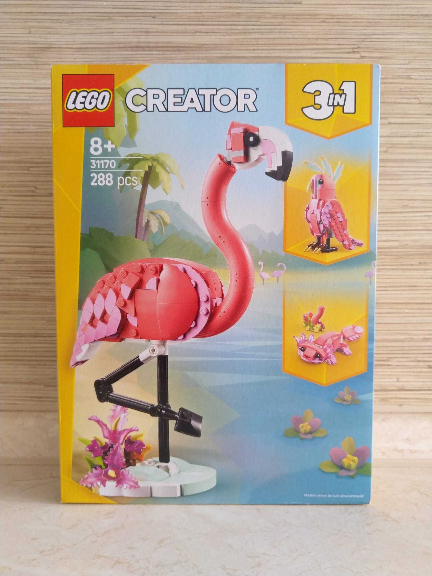 NOWE Klocki 31170 LEGO Creator 3w1 Dzikie Zwierzęta Różowy Flaming