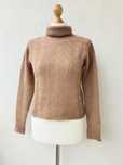 Sweter wełna wełniany vintage golf warkocze vintage retro beżowy S 36