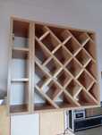 Półka szafka na wino butelki organizer wisząca buk