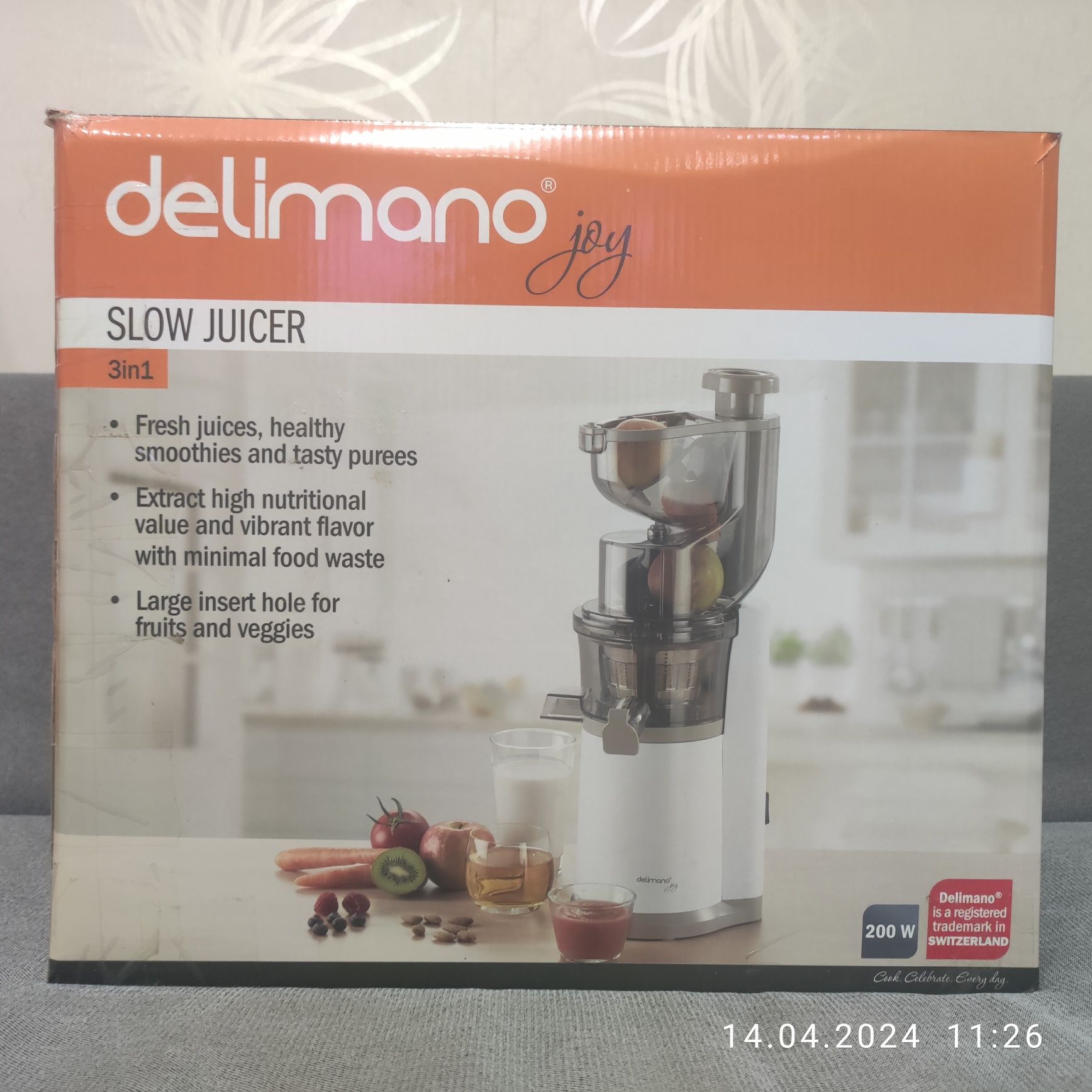 Соковижималка соковитискач шнековий Delimano Joy Slow Juicer 3 in 1