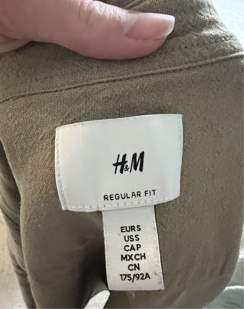 Koszula męska H&M r. S basic regular fit kołnierz guziki