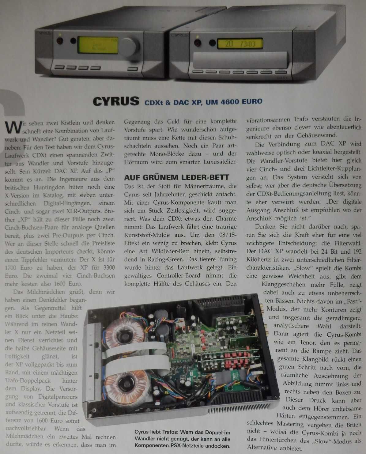 Cyrus CD XT SE 2 (transport) + Cyrus DAC XP (DAC z przedwzmacniaczem)
