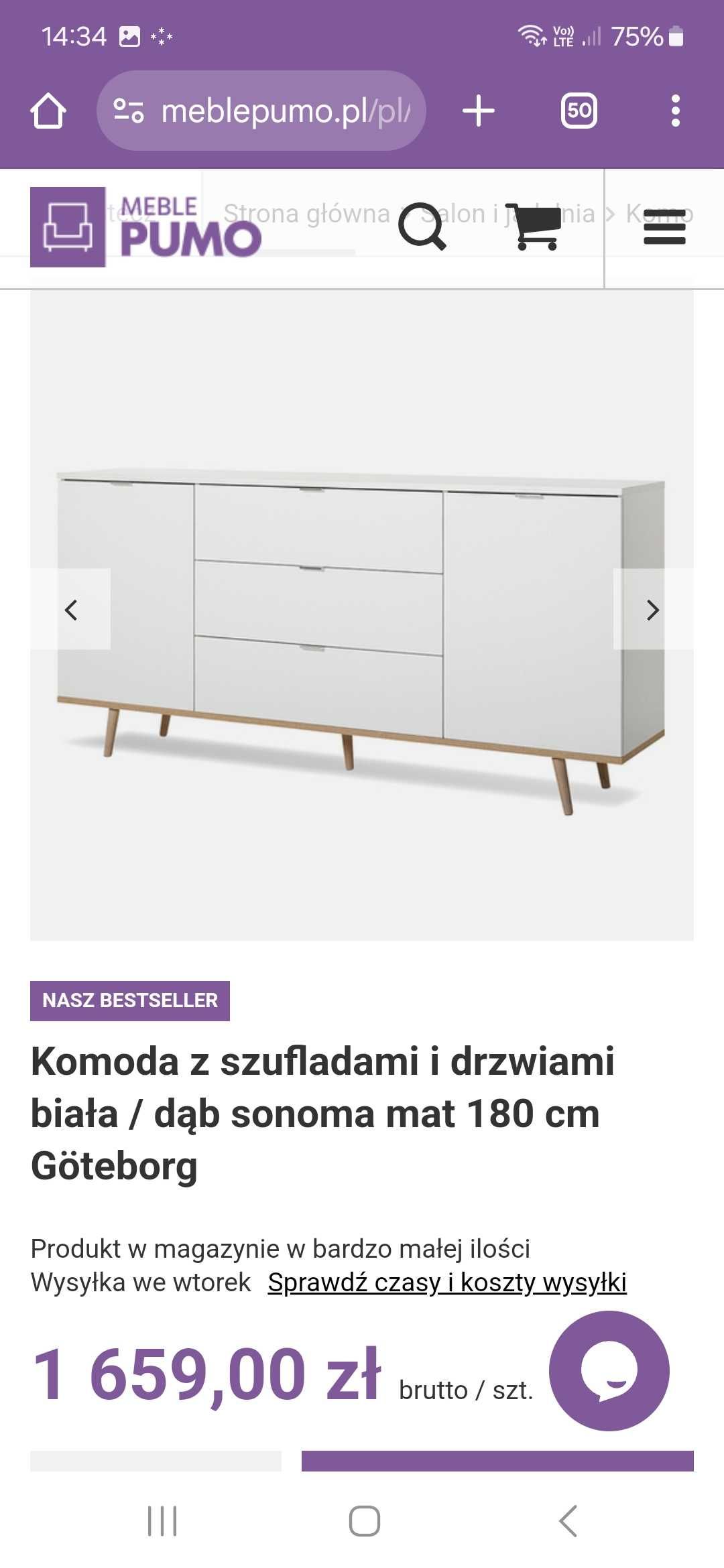 Komoda 180×40 NOWA