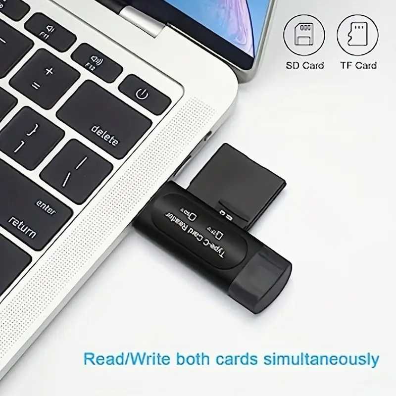 Leitor de Cartão USB Micro SD, Adaptador 4 em 1  - Leitor SD/MICROSD.
