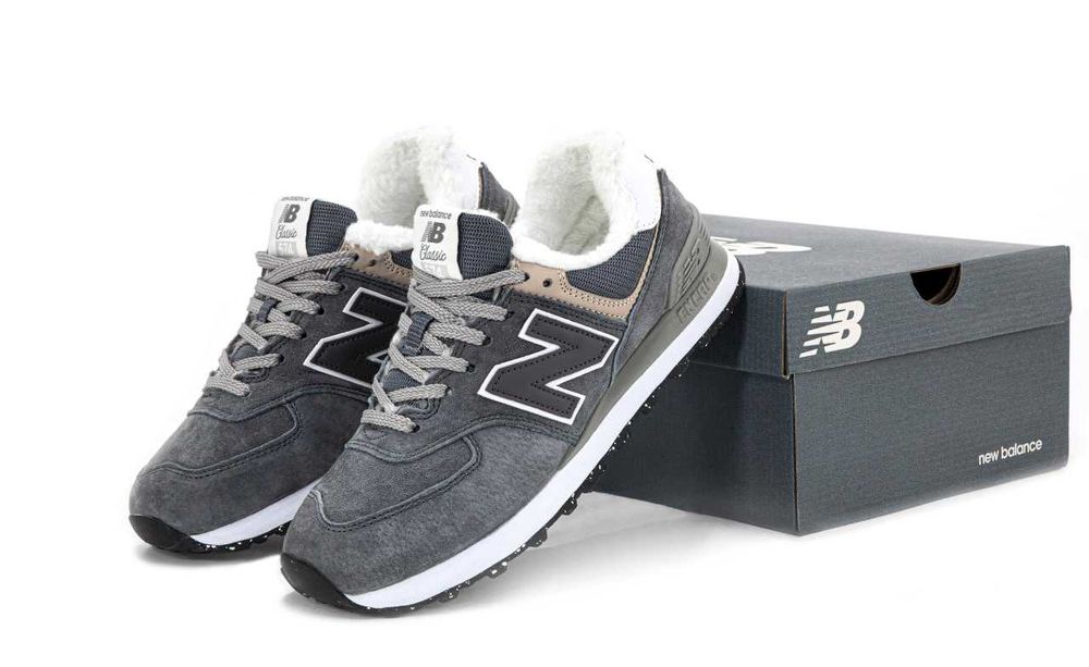 Зимові Чоловічі Кросівки New Balance 574 Хутро 39-45 Без Предоплати