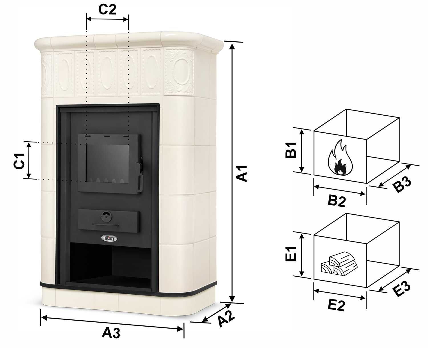Piec kominek piecyk koza kaflowy ceramiczny VILLACH