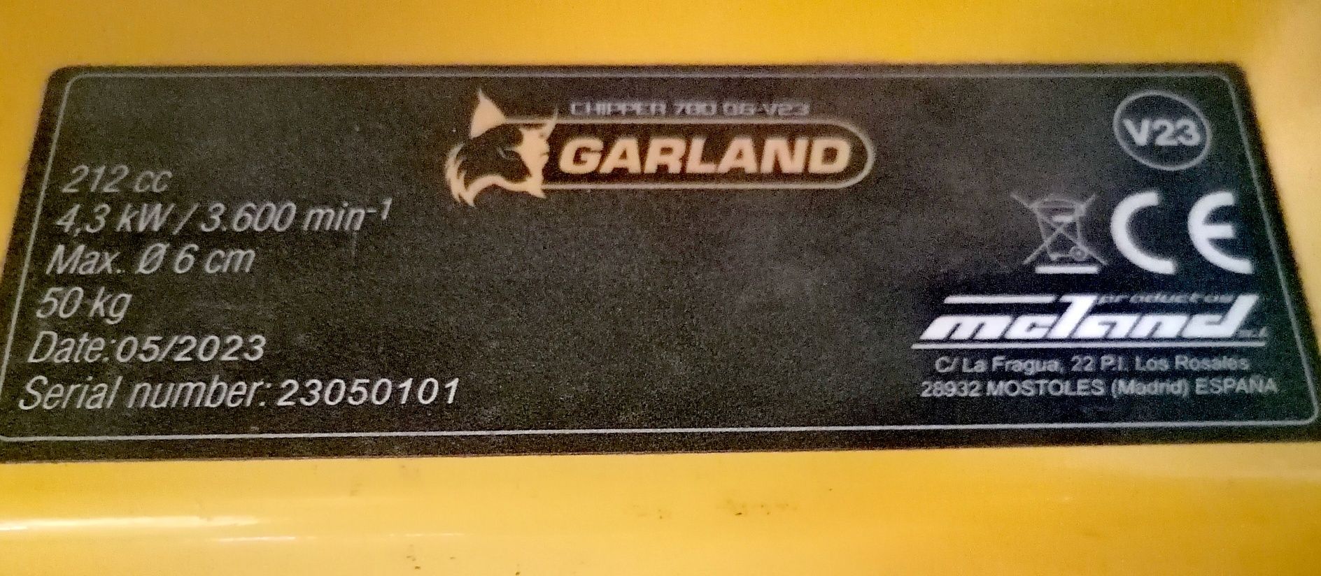 Biotrituradora Garland 6CV 4 Tempos