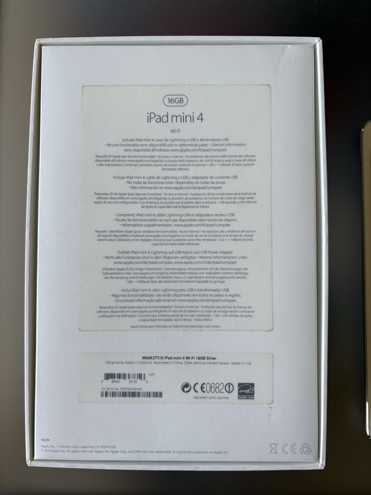 Ipad mini 4 prateado