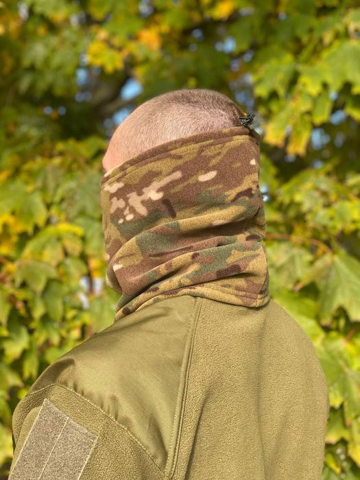 Баф труба флісовий зимовий піксель ЗСУ мультикам білий бафф флисовый