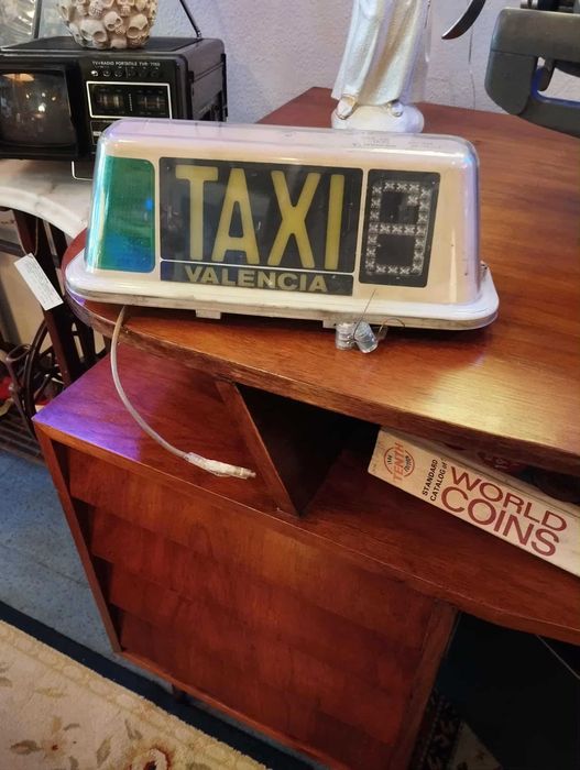 Letreiro / Candeeiro Vintage de Taxi