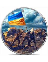 Срібна монета "Звільнення України" 1$ долар USA