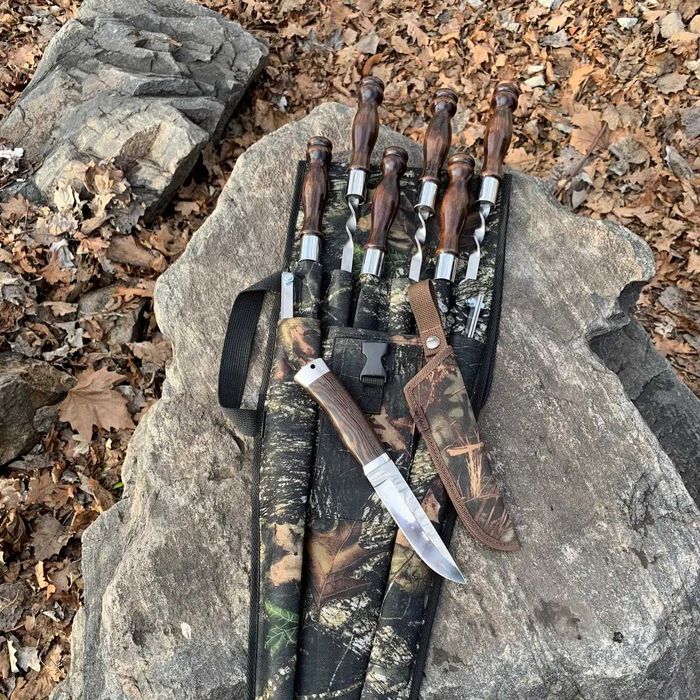 Подарунковий набір шампурів з мангало ТУРИСТ Gorillas, набор шампуров