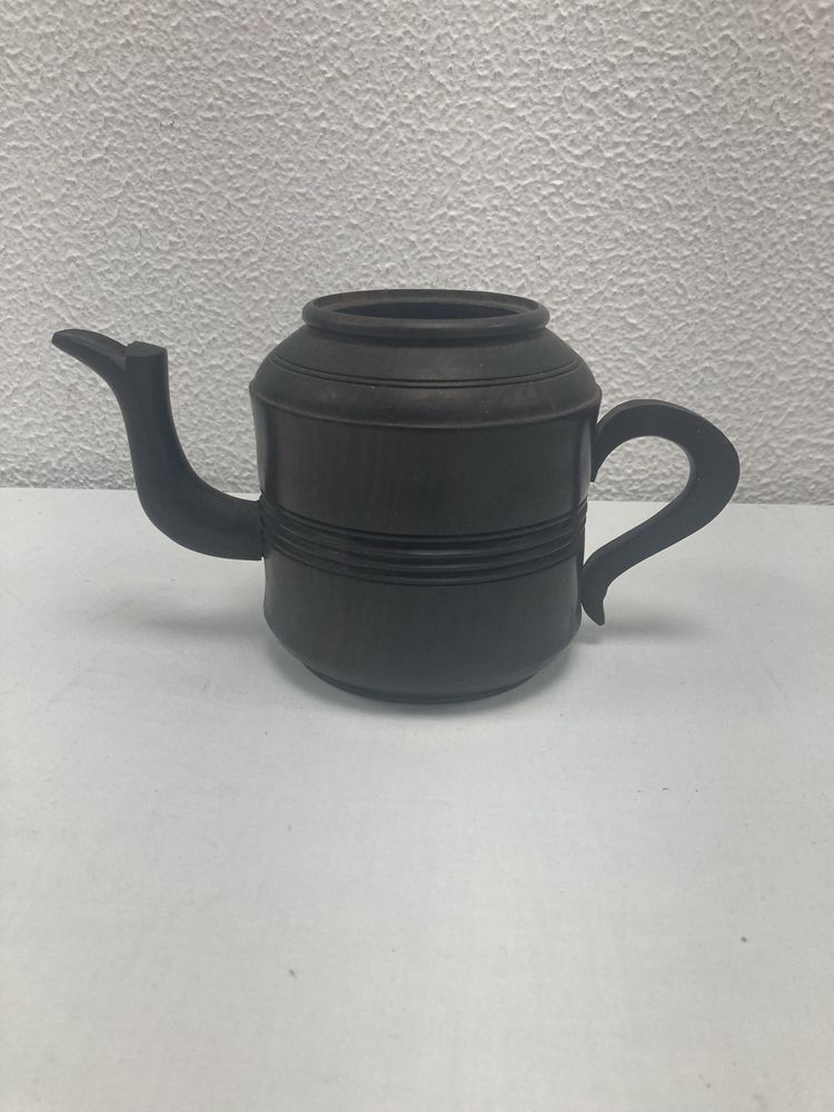 Bule em Pau Preto, 2 Castiçais cromados