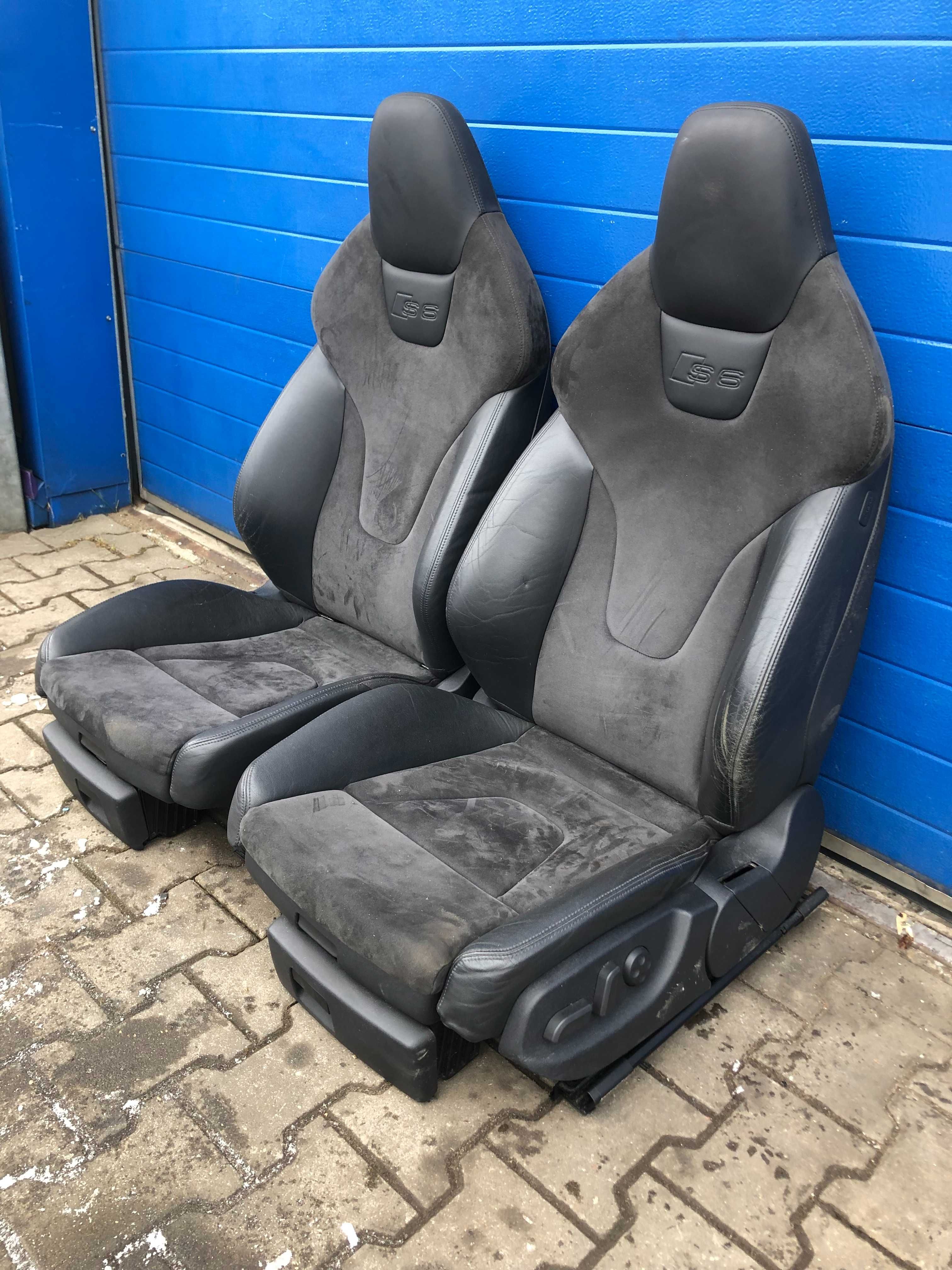 Fotele Wnetrze Skora RECARO AUDI A6 S6 C6 PAMIEC Alcantara