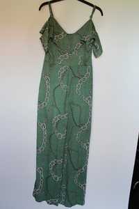Zielony elegancki kombinezon z długimi nogawkami S Elli White