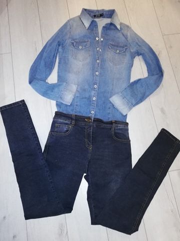 Kombinezon dżinsowy elastyczny jak nowy Denny Rose S