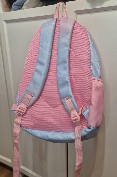Plecak szkolny dla dziewczynki dwukolorowy tornister, różowo turkusowy