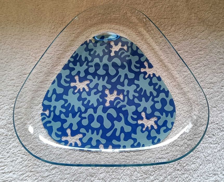 Szklany półmisek, salaterka, miska, talerzyk PRL. Vintage. Lata 70.