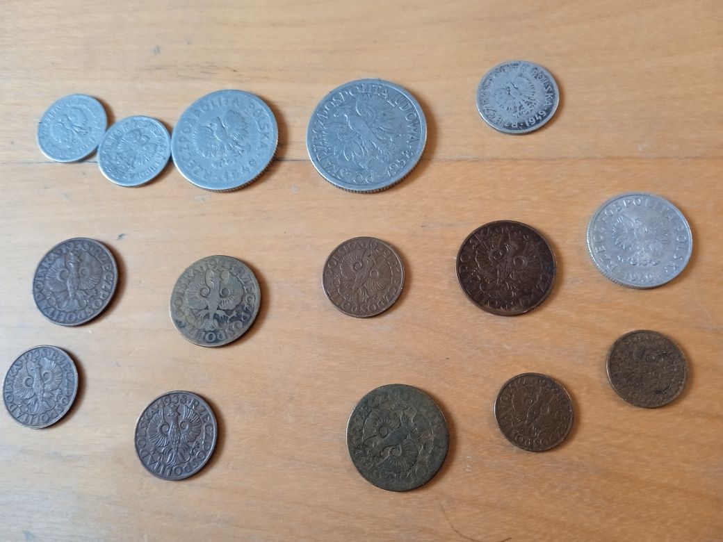 Polskie stare monety zestaw