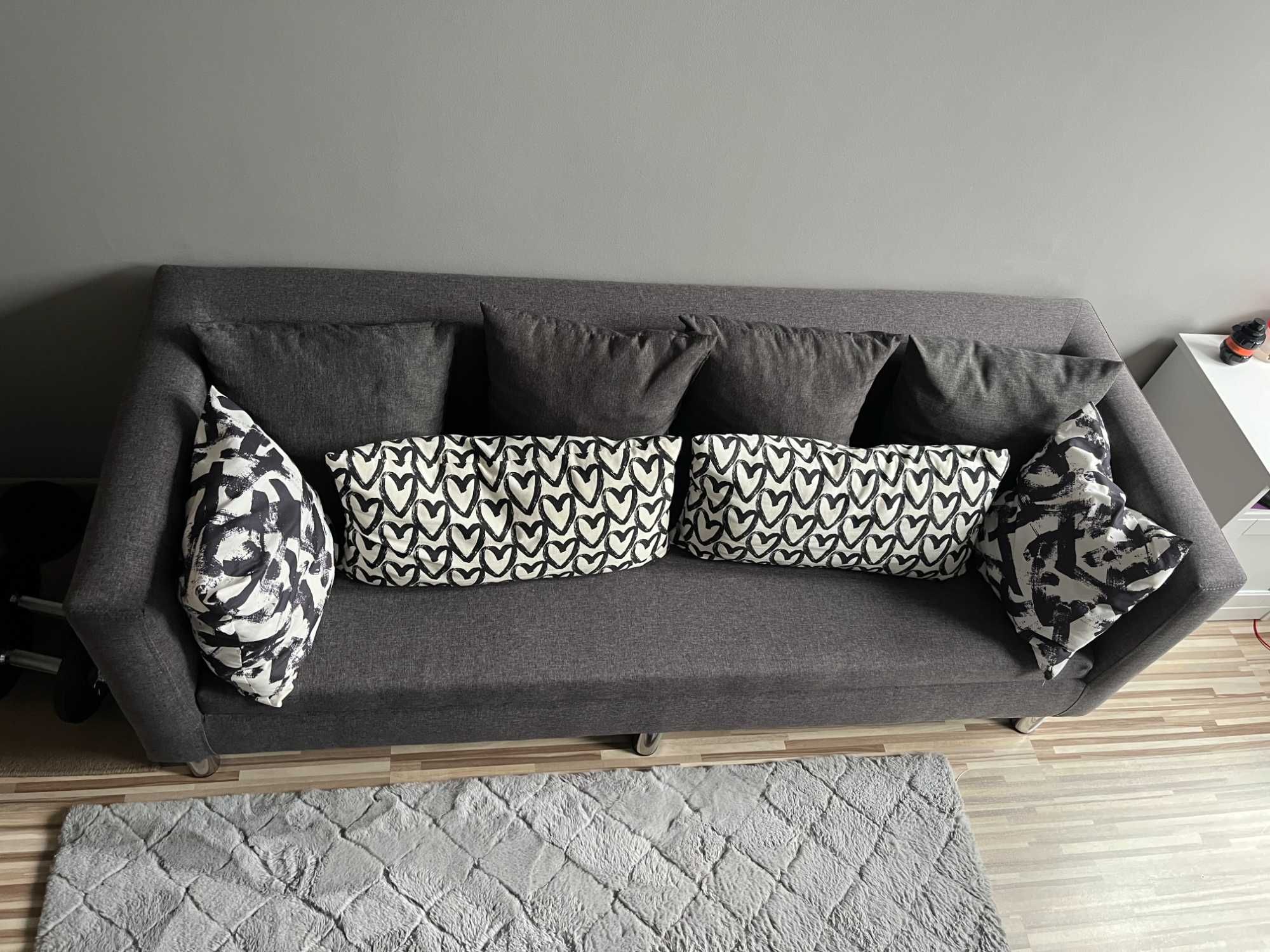 Kanapa Sofa 170 x 67 cm tkanina odcienie szarości