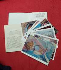 Zestaw pocztówek z obwolutą Eugeniusz Eibisch obrazy reprodukcje 1970