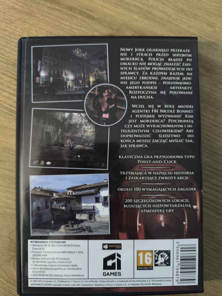 Gra PC Art of Murder używana stan idealny
