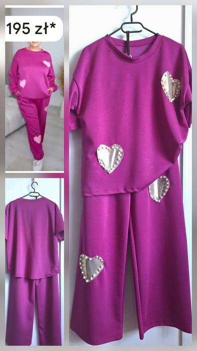 Komplet garnitur fuksja