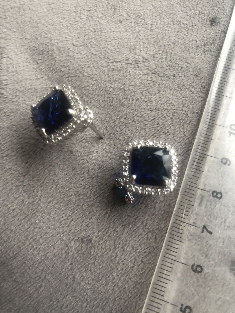 Kolczyki szafiry nano 1 cm!