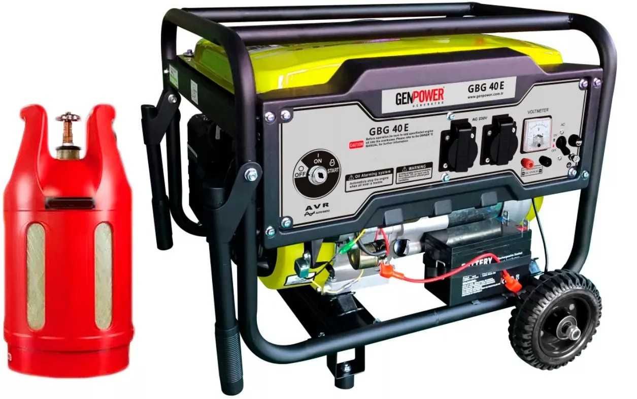 Генератор газ/бензин GenPower 5.1/5.4 кВт однофазний, 4-тактний, 25л