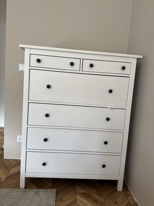 Ikea komoda hemnes 108x131 biala drewniana 6 szuflad