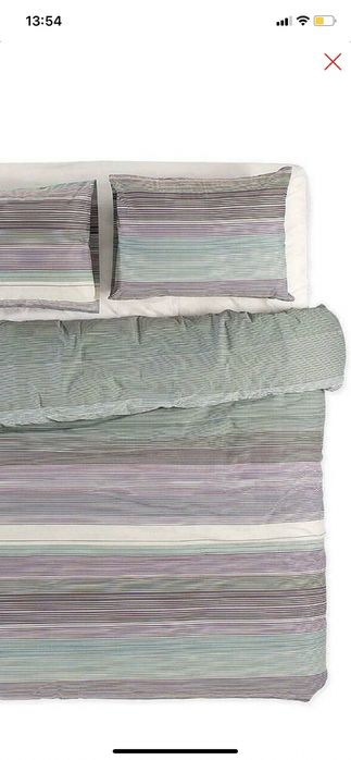 Cotton Duvet Cover Set 240x220cm Natura Stripes