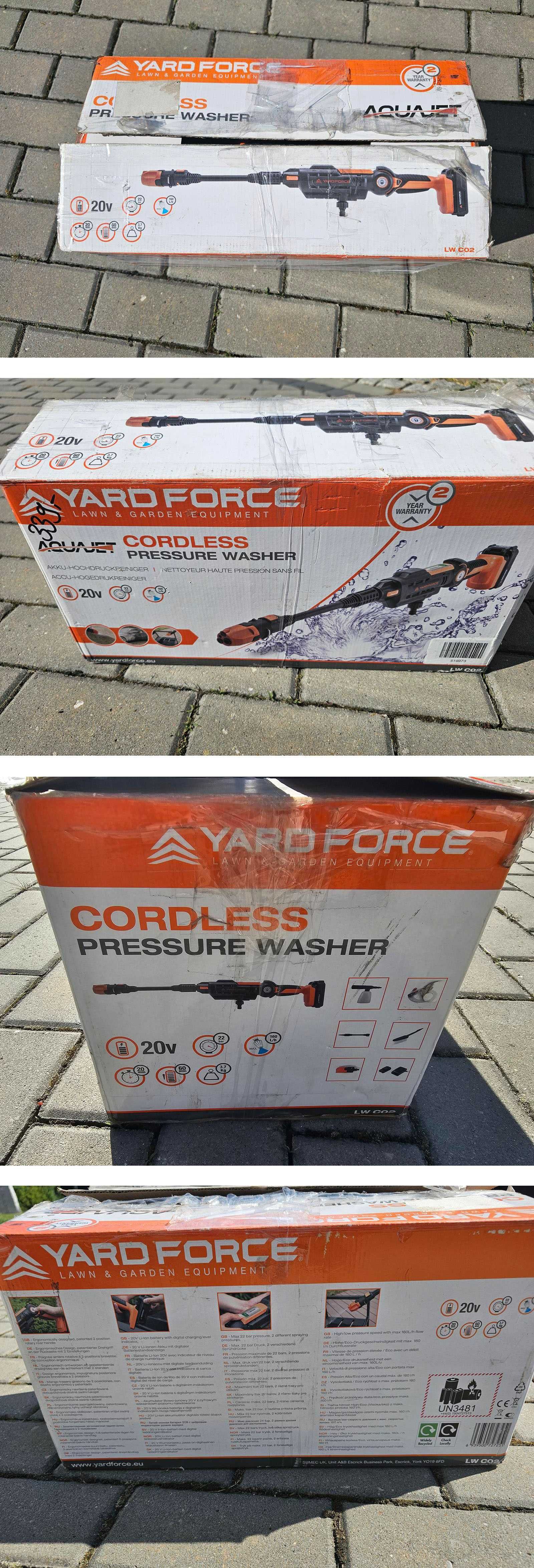 myjka akumulatorowa Yard Force Pressure Washer Aquajet 20 V LW C02