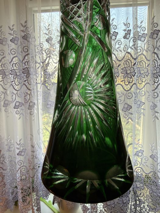 Kryształ wazon zielony