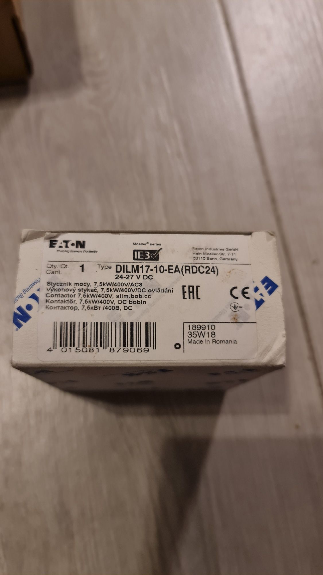 Stycznik EATON DILM17-10-EA 7,5kW