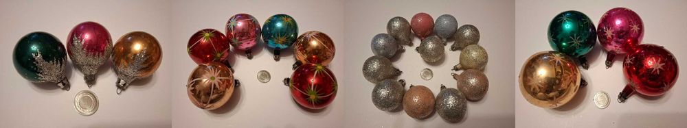 Bombki choinkowe stare, szklane, ręcznie robione, 150 szt.