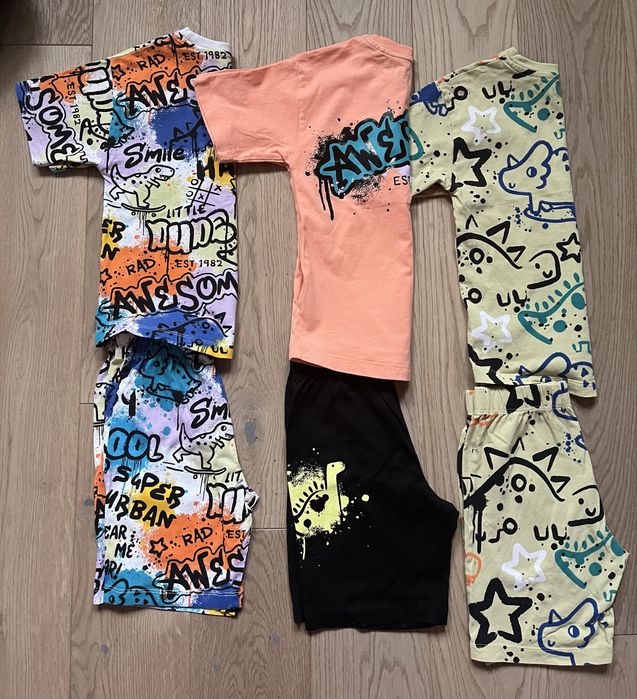 Next zestaw 3 pizam krotkk rekaw dinozaury 104 cm 3-4 lata