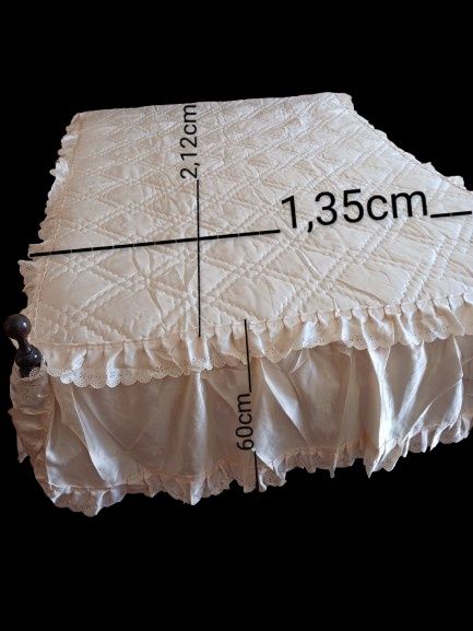 Colcha / edredon casal NOVA cetim beje