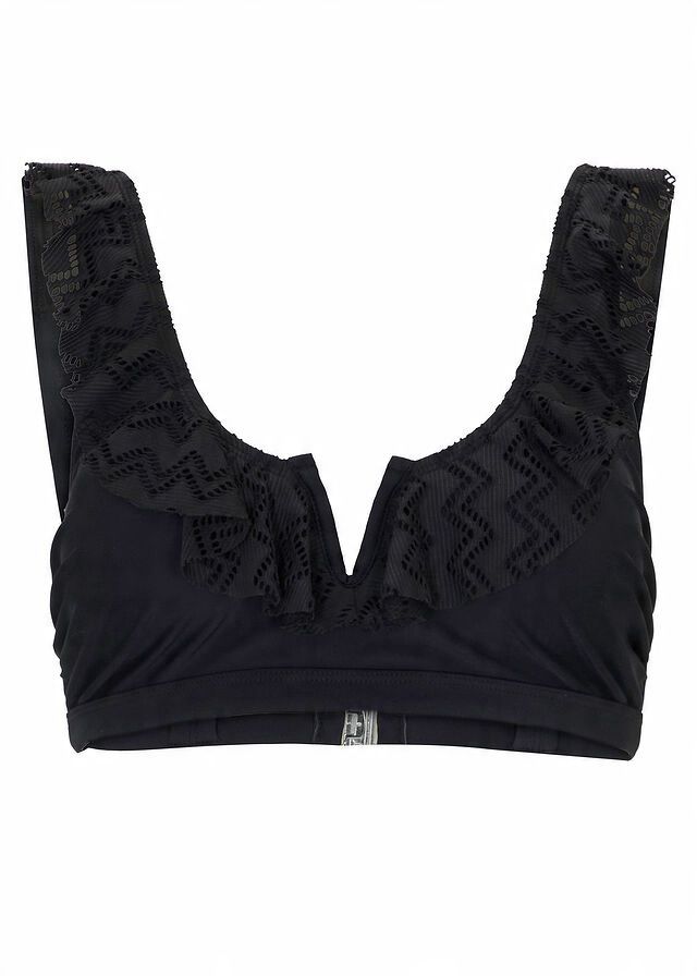 BonPrix biustonosz bikini czarne z falbaną 36.