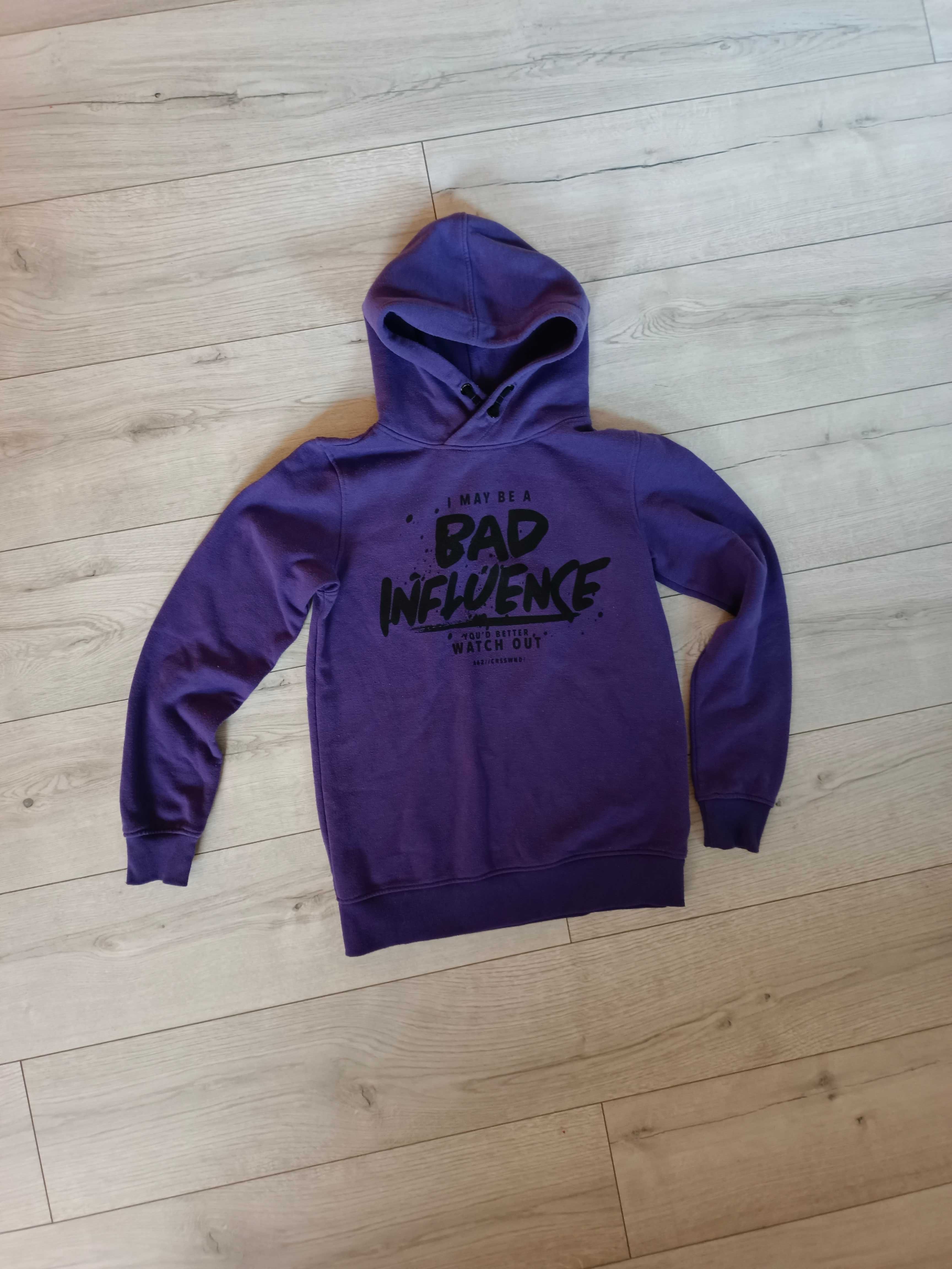Bluza chłopięca  BAD INFLUENCE rozm. 158/164 fioletowa stan bdb-
