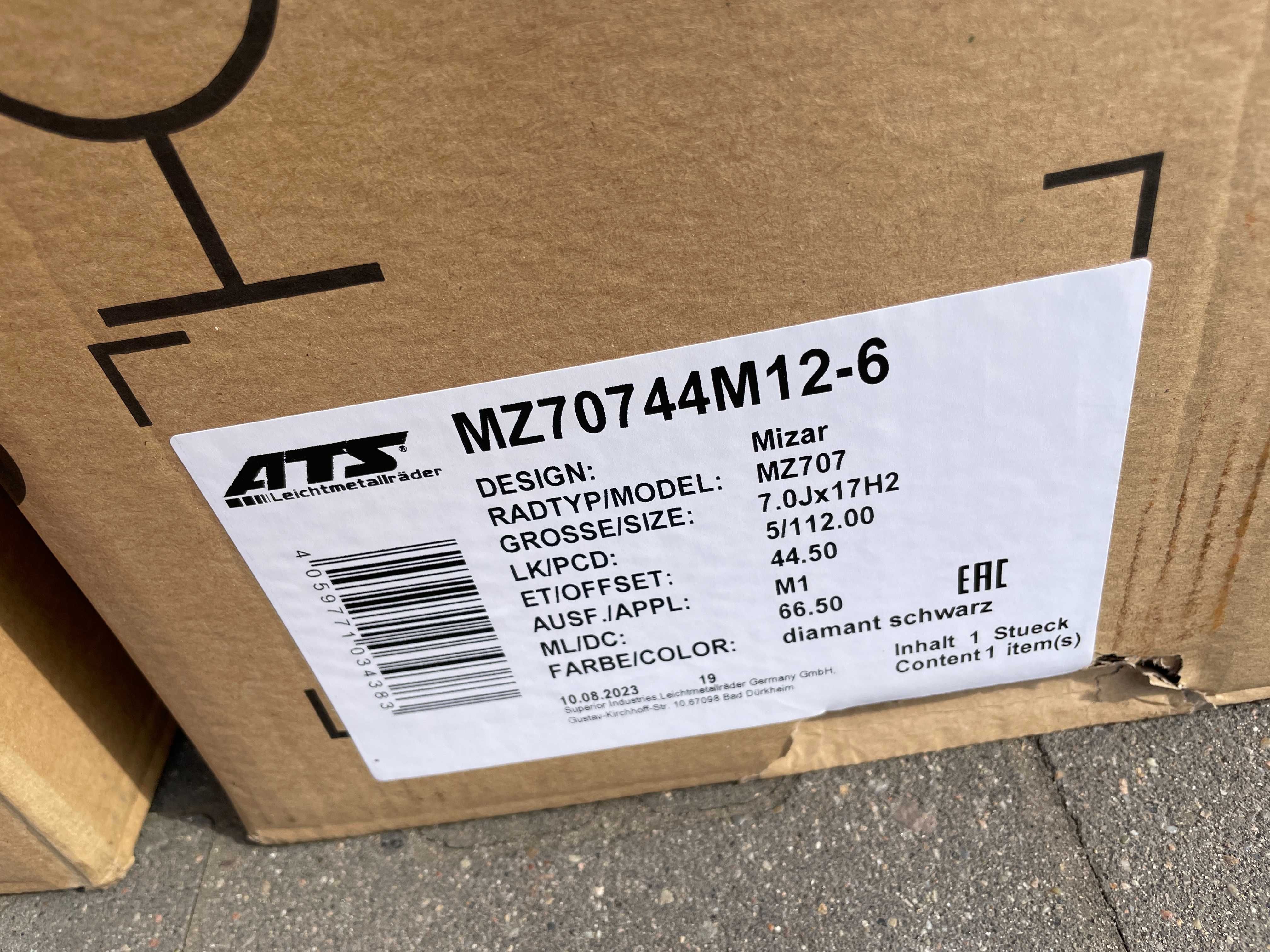 Okazja felgi ATS VW SEAT AUDI MERCEDES MG 5x112 7Jx17 ET44,5 66,50