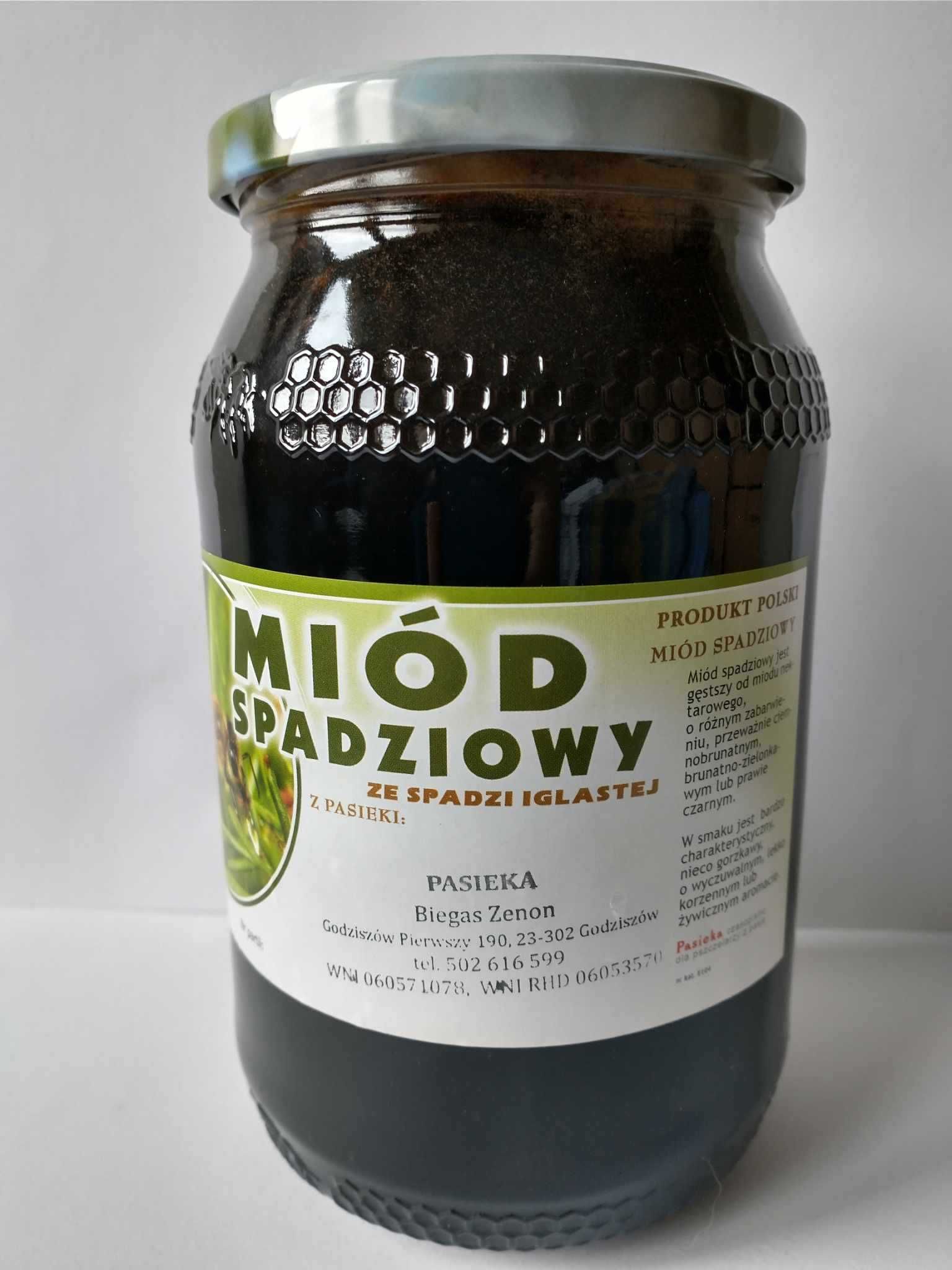 Miód spadź iglasta 1,25kg spadziowy genialny